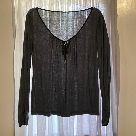 Vintage John Galliano semi sheer long sleeve shirt - Slate Blue - Size Large - Picture 3 of 10